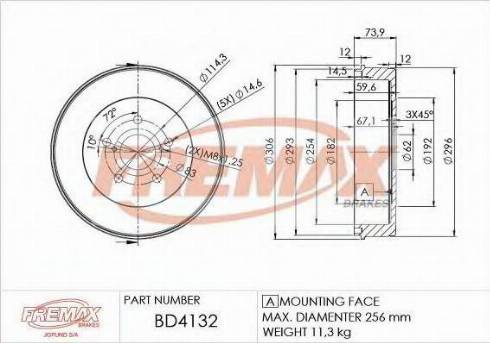 FREMAX BD-4132 - Тормозной барабан autosila-amz.com