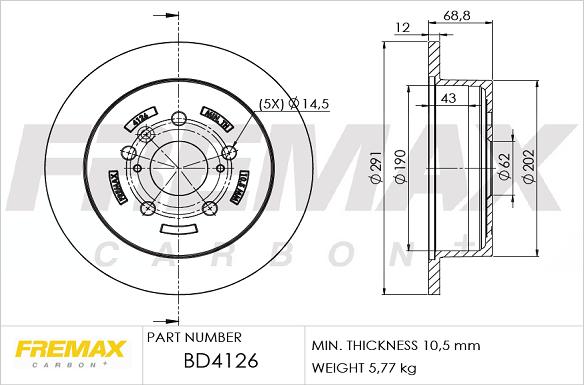 FREMAX BD-4126 - Тормозной диск autosila-amz.com
