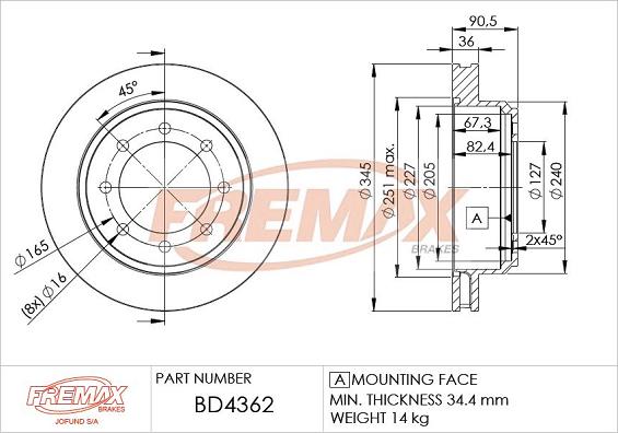 FREMAX BD-4362 - Тормозной диск autosila-amz.com