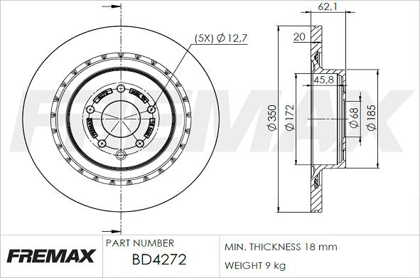 FREMAX BD-4272 - Тормозной диск autosila-amz.com