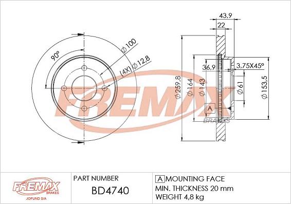 FREMAX BD-4740 - Тормозной диск autosila-amz.com