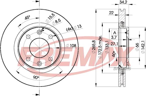 FREMAX BD-4750 - Тормозной диск autosila-amz.com