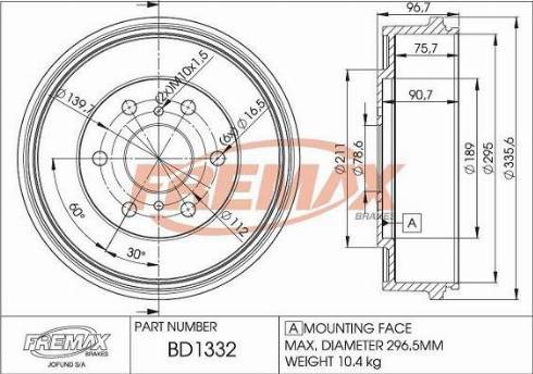 FREMAX BD-4729-KT - Тормозной барабан autosila-amz.com