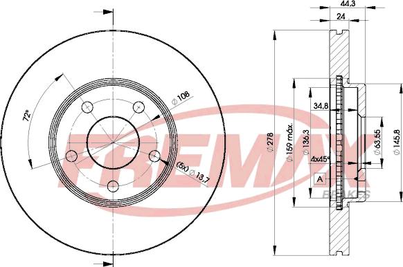 FREMAX BD-5980 - Тормозной диск autosila-amz.com