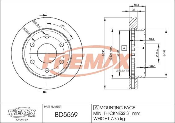 FREMAX BD-5569 - Тормозной диск autosila-amz.com