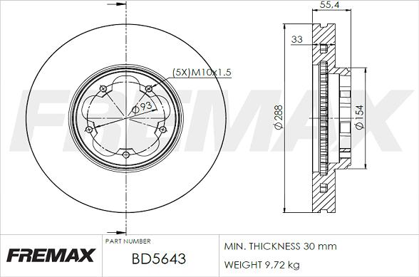 FREMAX BD-5643 - Тормозной диск autosila-amz.com