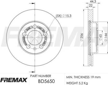 FREMAX BD-5650 - Тормозной диск autosila-amz.com