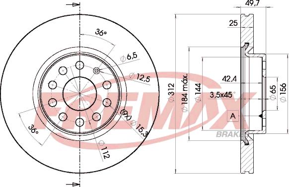 FREMAX BD-5618 - Диск тормозной передний AUDI Q3 (8U) 06.11- /SKODA OCTAVIA (5E3) 11.12-10.20 SKODA SUPERB (3T4) 03.0 autosila-amz.com