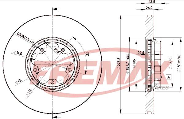 FREMAX BD-5612 - Тормозной диск autosila-amz.com