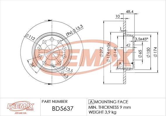 FREMAX BD-5637 - Тормозной диск autosila-amz.com