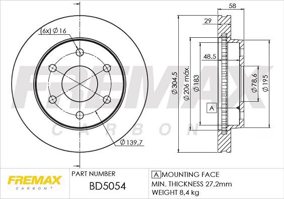 FREMAX BD-5054 - Тормозной диск autosila-amz.com