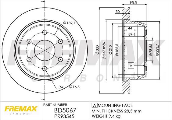 FREMAX BD-5067 - Тормозной диск autosila-amz.com