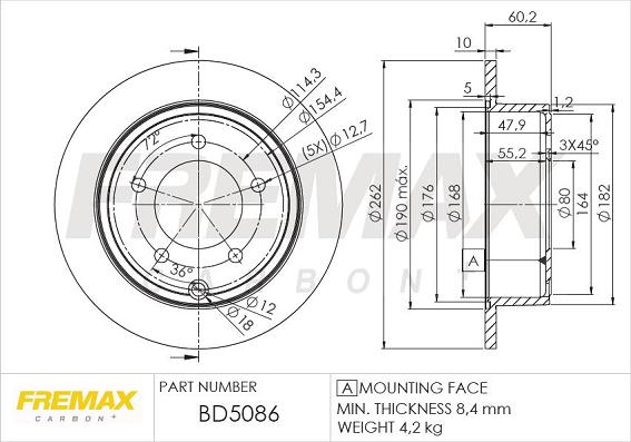 FREMAX BD-5086 - Тормозной диск autosila-amz.com