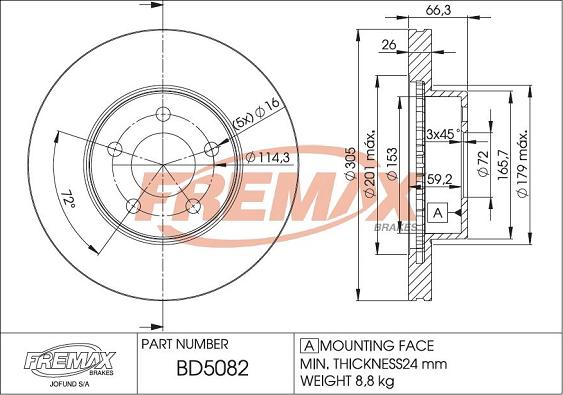 FREMAX BD-5082 - Тормозной диск autosila-amz.com