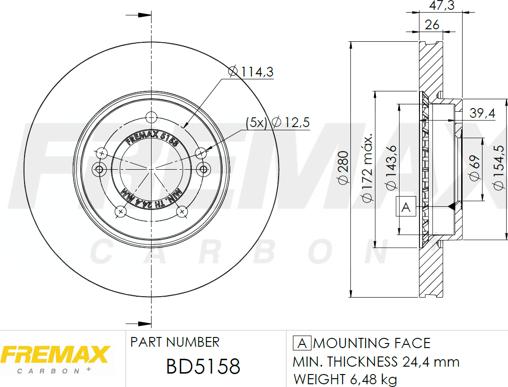 FREMAX BD-5158 - Тормозной диск autosila-amz.com