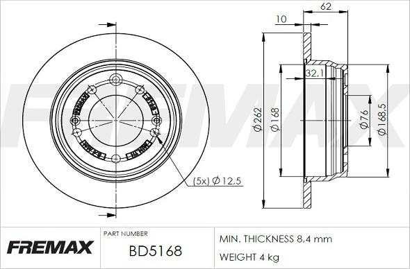 FREMAX BD-5168 - Тормозной диск autosila-amz.com