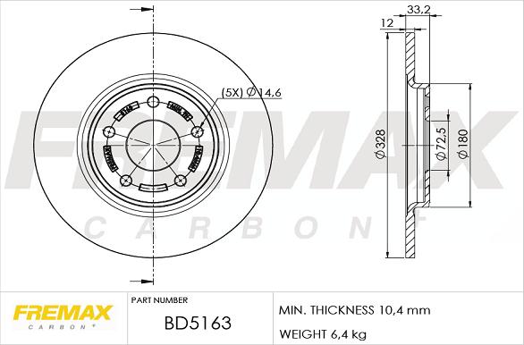 FREMAX BD-5163 - Тормозной диск autosila-amz.com