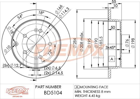 FREMAX BD-5104 - Тормозной диск autosila-amz.com