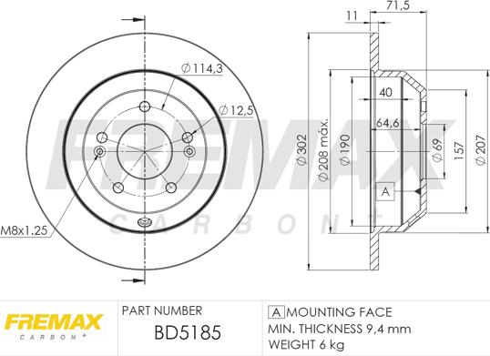 FREMAX BD-5185 - Тормозной диск autosila-amz.com