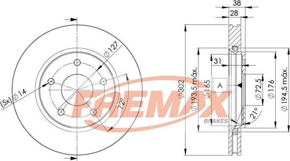 FREMAX BD-5170 - Тормозной диск autosila-amz.com