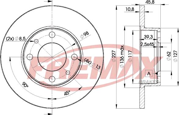 FREMAX BD-5812 - Тормозной диск autosila-amz.com