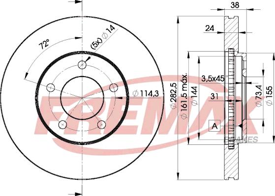 FREMAX BD-5346 - Тормозной диск autosila-amz.com