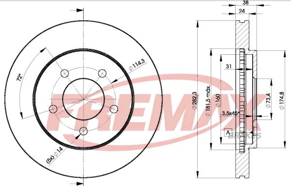 FREMAX BD-5347 - Тормозной диск autosila-amz.com