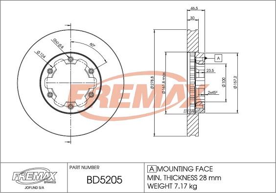 FREMAX BD-5205 - Тормозной диск autosila-amz.com