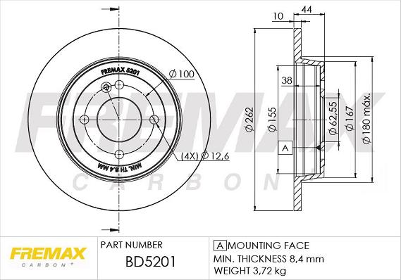 FREMAX BD-5201 - Тормозной диск autosila-amz.com