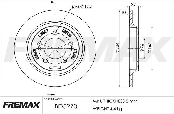 FREMAX BD-5270 - Тормозной диск autosila-amz.com