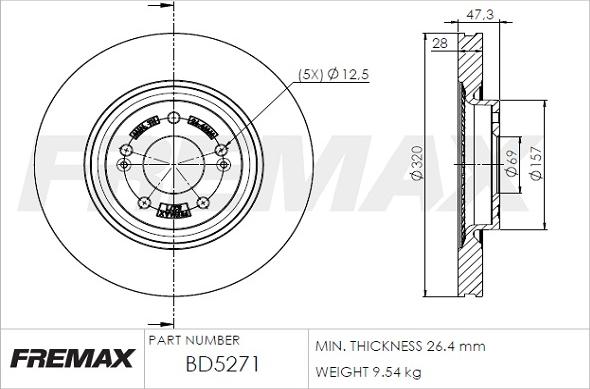 FREMAX BD-5271 - Тормозной диск autosila-amz.com