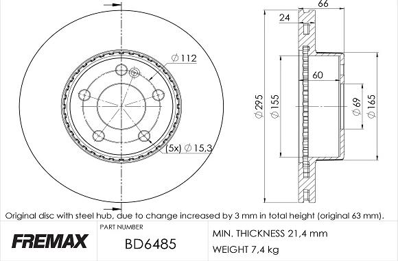 FREMAX BD-6485 - Тормозной диск autosila-amz.com