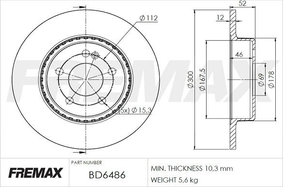 FREMAX BD-6486 - Тормозной диск autosila-amz.com