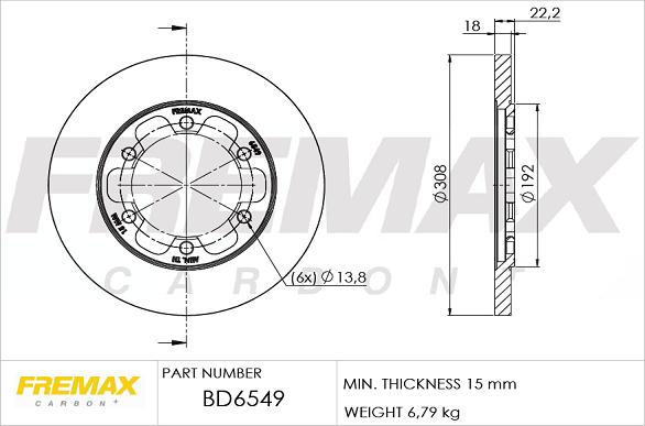 FREMAX BD-6549 - Тормозной диск autosila-amz.com