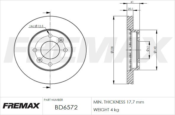 FREMAX BD-6572 - Тормозной диск autosila-amz.com