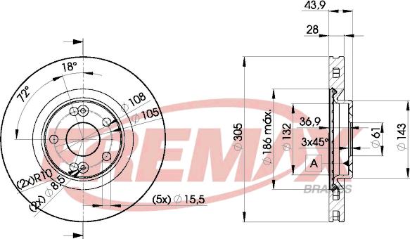 FREMAX BD-6673 - Тормозной диск autosila-amz.com