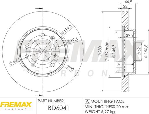 FREMAX BD-6041 - Тормозной диск autosila-amz.com