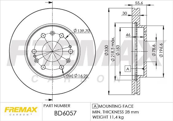 FREMAX BD-6057 - Тормозной диск autosila-amz.com