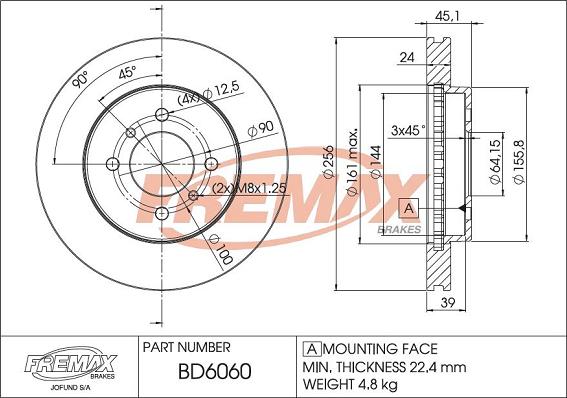 FREMAX BD-6060 - Тормозной диск autosila-amz.com