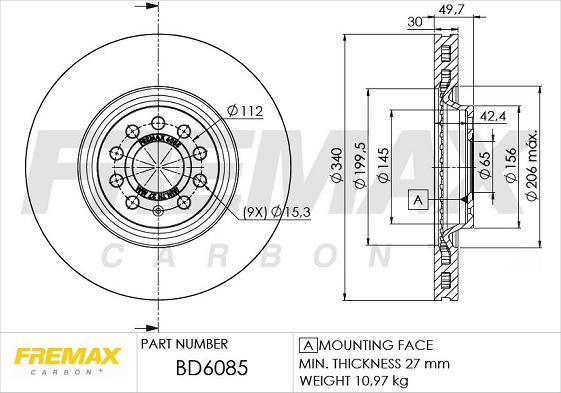 FREMAX BD-6085 - Тормозной диск autosila-amz.com