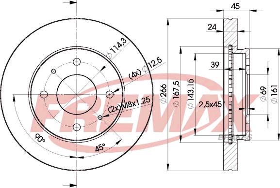 FREMAX BD-6080 - Тормозной диск autosila-amz.com