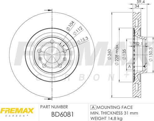 FREMAX BD-6081 - Тормозной диск autosila-amz.com