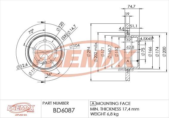 FREMAX BD-6087 - Тормозной диск autosila-amz.com