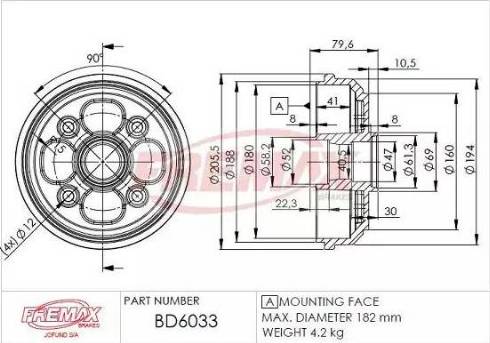 FREMAX BD-6033 - Тормозной барабан autosila-amz.com