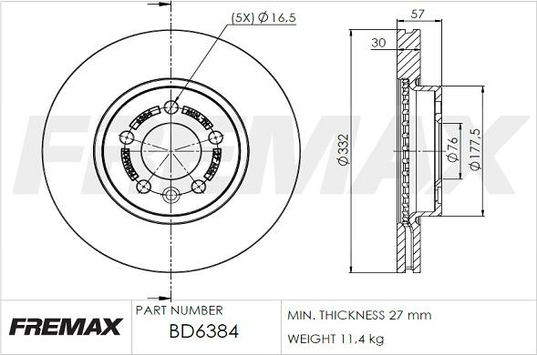 FREMAX BD-6384 - Тормозной диск autosila-amz.com