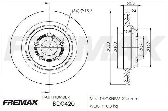 FREMAX BD-0420 - Тормозной диск autosila-amz.com