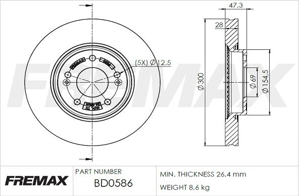 FREMAX BD-0586 - Тормозной диск autosila-amz.com