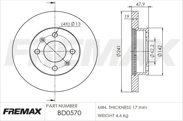 FREMAX BD-0570 - Тормозной диск autosila-amz.com