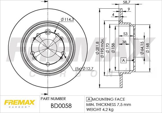 FREMAX BD-0058 - Тормозной диск autosila-amz.com