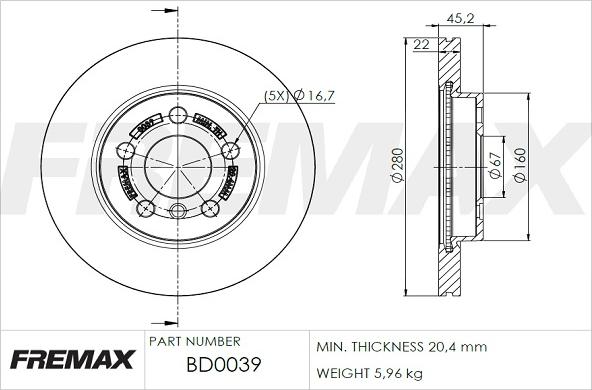 FREMAX BD-0039 - Тормозной диск autosila-amz.com